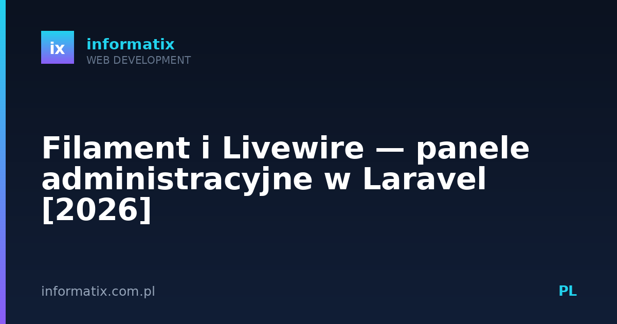 Filament i Livewire — panele administracyjne w Laravel [2026]