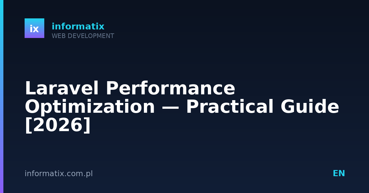 Laravel Performance Optimization — Practical Guide [2026]