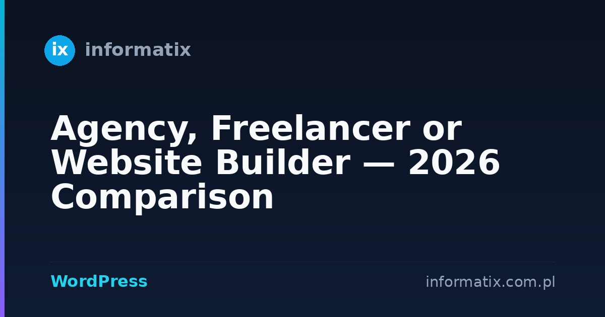 Agency, Freelancer or Website Builder — 2026 Comparison