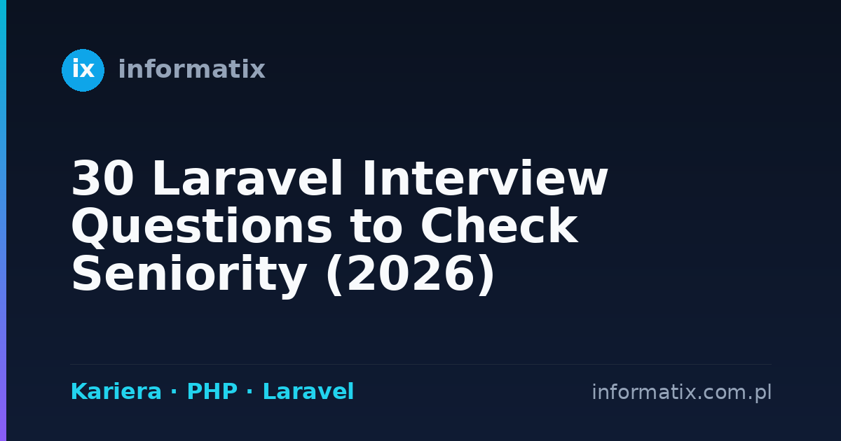 30 Laravel Interview Questions to Check Seniority (2026)