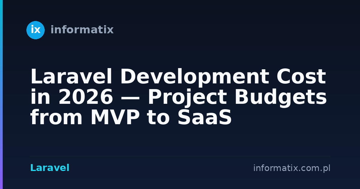 Laravel Development Cost in 2026 — Project Budgets from MVP to SaaS