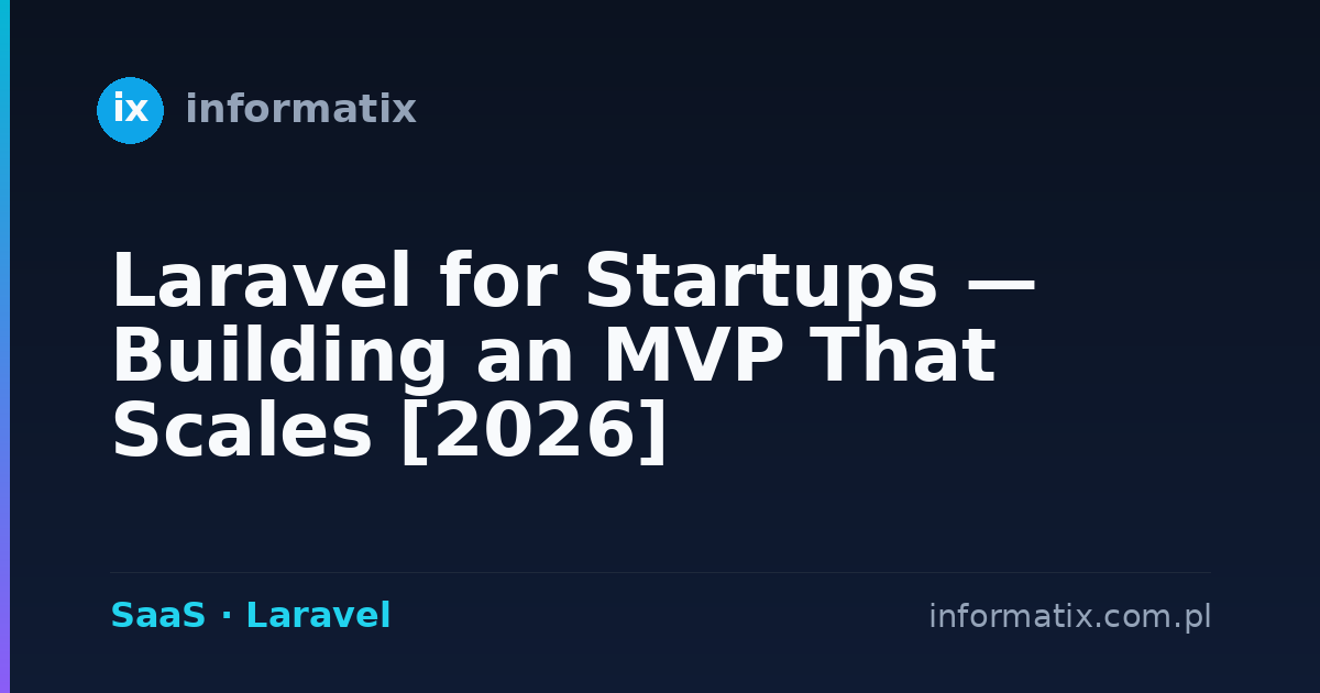 Laravel for Startups — Building an MVP That Scales [2026]