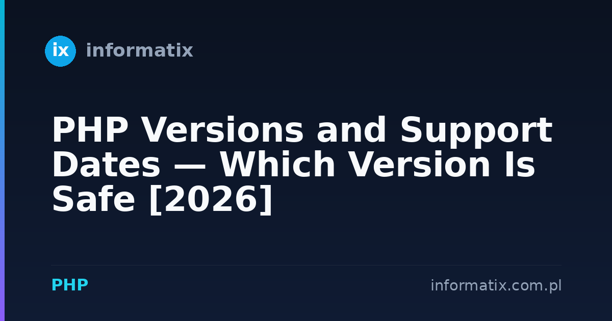 PHP Versions and Support Dates — Which Version Is Safe [2026]