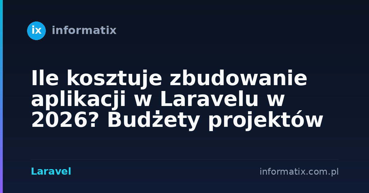 Ile kosztuje zbudowanie aplikacji w Laravelu w 2026? Budżety projektów